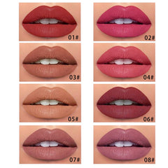 Kaely Beige fórmula resistente al agua para labios definidos todo el día.