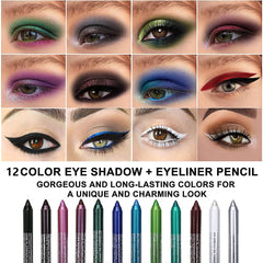 Delineadores Kaely 4 en 1 para ojos: color, delineado, sombra y cejas
