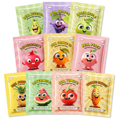 Kaely mascarillas-fruta-ninos-10pack: hidratación suave para piel sensible.