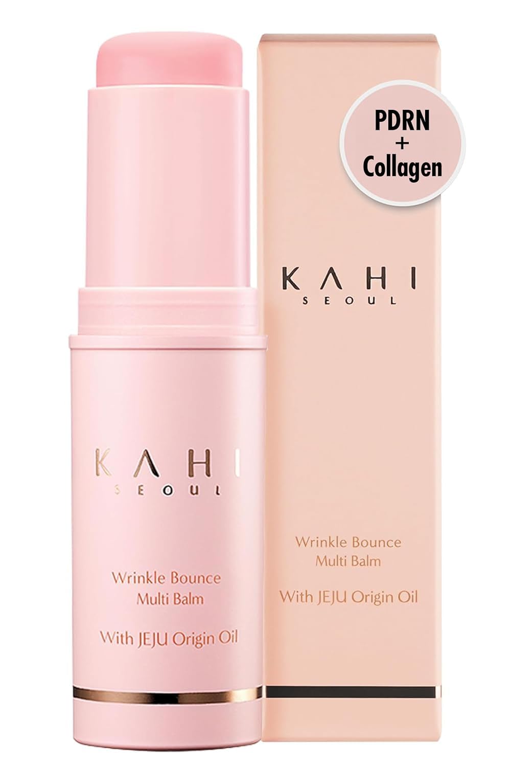 KAHI Wrinkle Bounce Multi Balm Stick, empaque compacto para fácil transporte y uso diario.