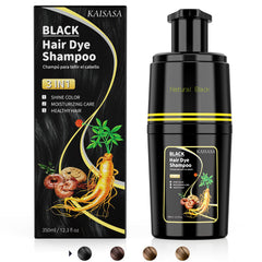 KAISASA champú tintura negro cubre canas para un color duradero.