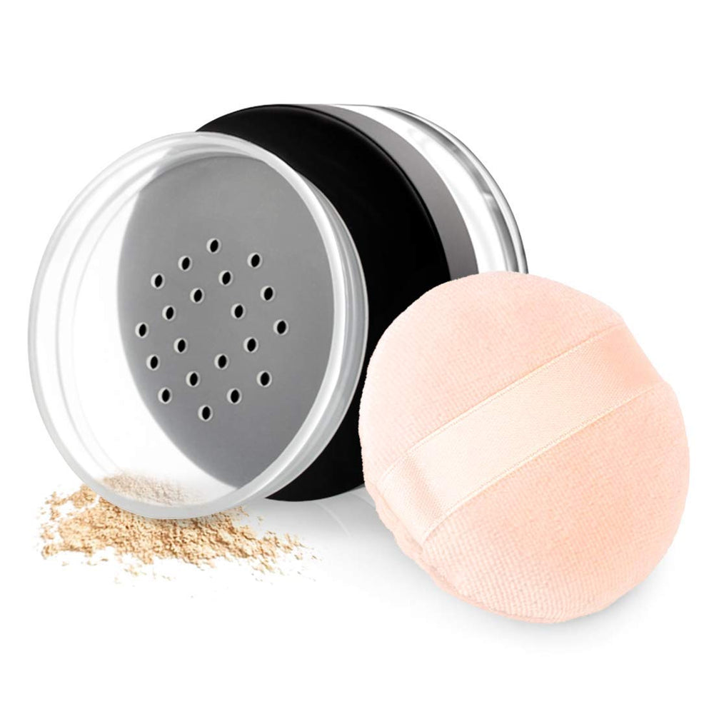 Kalevel contenedor polvo suelto 50 ml con tamiz y tapa para aplicación precisa.