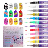 Kalolary set de 12 colores para uñas con puntas finas.