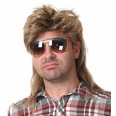 Peluca mullet de Kaneles frente con estilo de los años 80 para fiesta