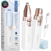 KAPHIO rasuradora facial 2 en 1 para mujer azul, depilación suave y precisa.