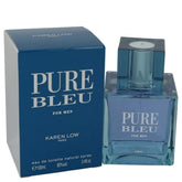 Karen Low Azul Puro, botella elegante con fragancia fresca para hombres.