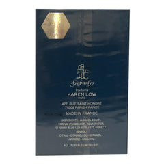 Notas aromáticas de Karen Low Azul Puro, sensación fresca y elegante.