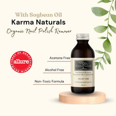Karma Organic Remover Esmalte Sin Olor - frasco de cristal, uso diario seguro