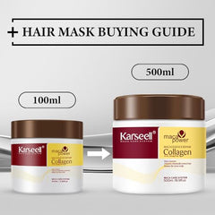 Karseell mascarilla capilar collagen, textura cremosa para reparación suave.
