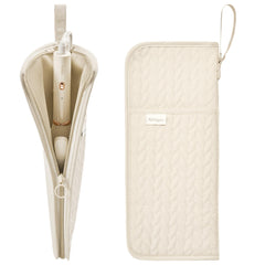 KarSyon organizador de herramientas con calor, estuche beige para ordenar planchas y rizadores