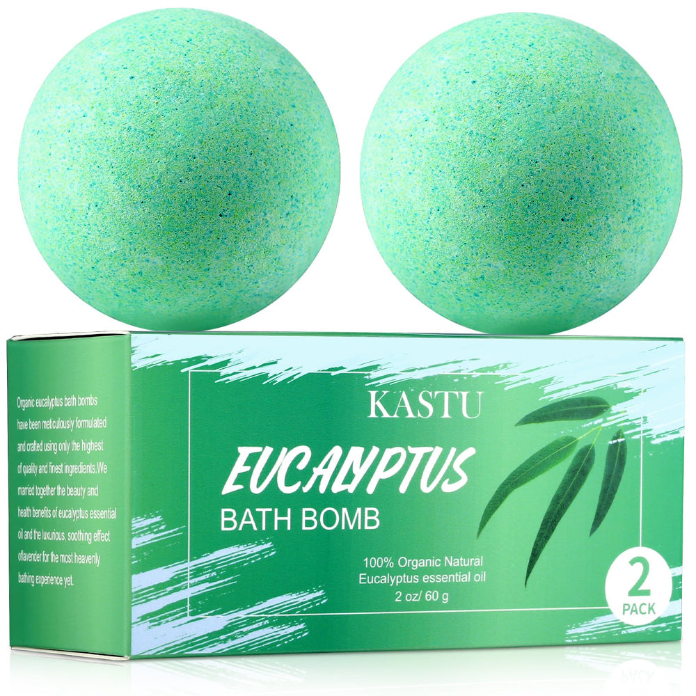 kastu bomba de baño con eucalipto, fragancia relajante para piel hidratada