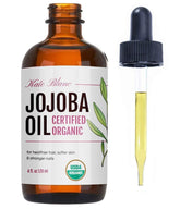 Kate Blanc Cosmetics aceite de jojoba botella de vidrio para hidratación suave del cabello