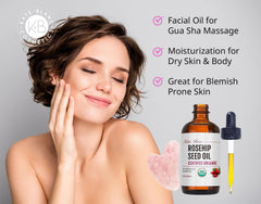Kate Blanc Cosmetics piedra gua sha rosa, facilita masajes faciales y alivio de tensiones.