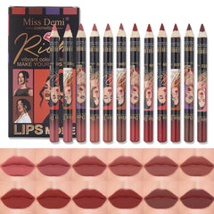 Katiluxiya: pack de 12 delineadores labiales para definir y perfilar con durabilidad.