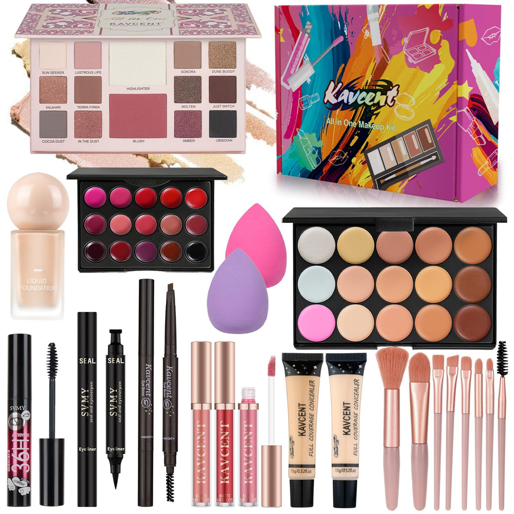 KAVCENT all-in-one makeup kit palette for versatile day-to-night looks.