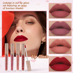 KAVCENT kit maquillaje: brillo de labios para acabado luminoso.
