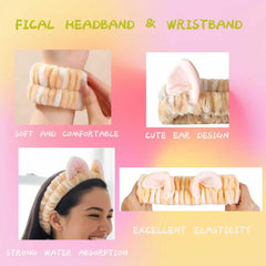 Diadema kawaii en coral suave, comodidad diaria para maquillaje y cuidado