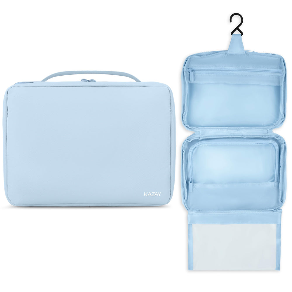 KAZAY bolsa de aseo colgante con pouch desprendible para viajes prácticos.
