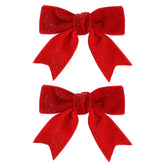 KCHIES lazo de terciopelo rojo brillante con pinza para peinados diarios