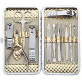 Keiby Citom set de manicura en caja dorada, ideal para viaje.