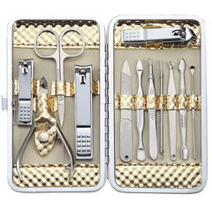 Keiby Citom set de manicura en caja dorada, ideal para viaje.