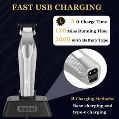 KEMEI 3023-702 motor 9000 rpm ofrece rendimiento suave y estable.