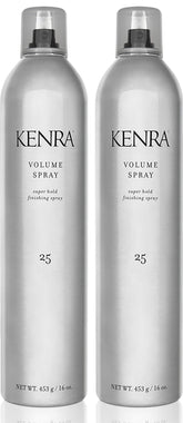 Kenra Volumen Spray frente: dúo de botellas para volumen duradero.