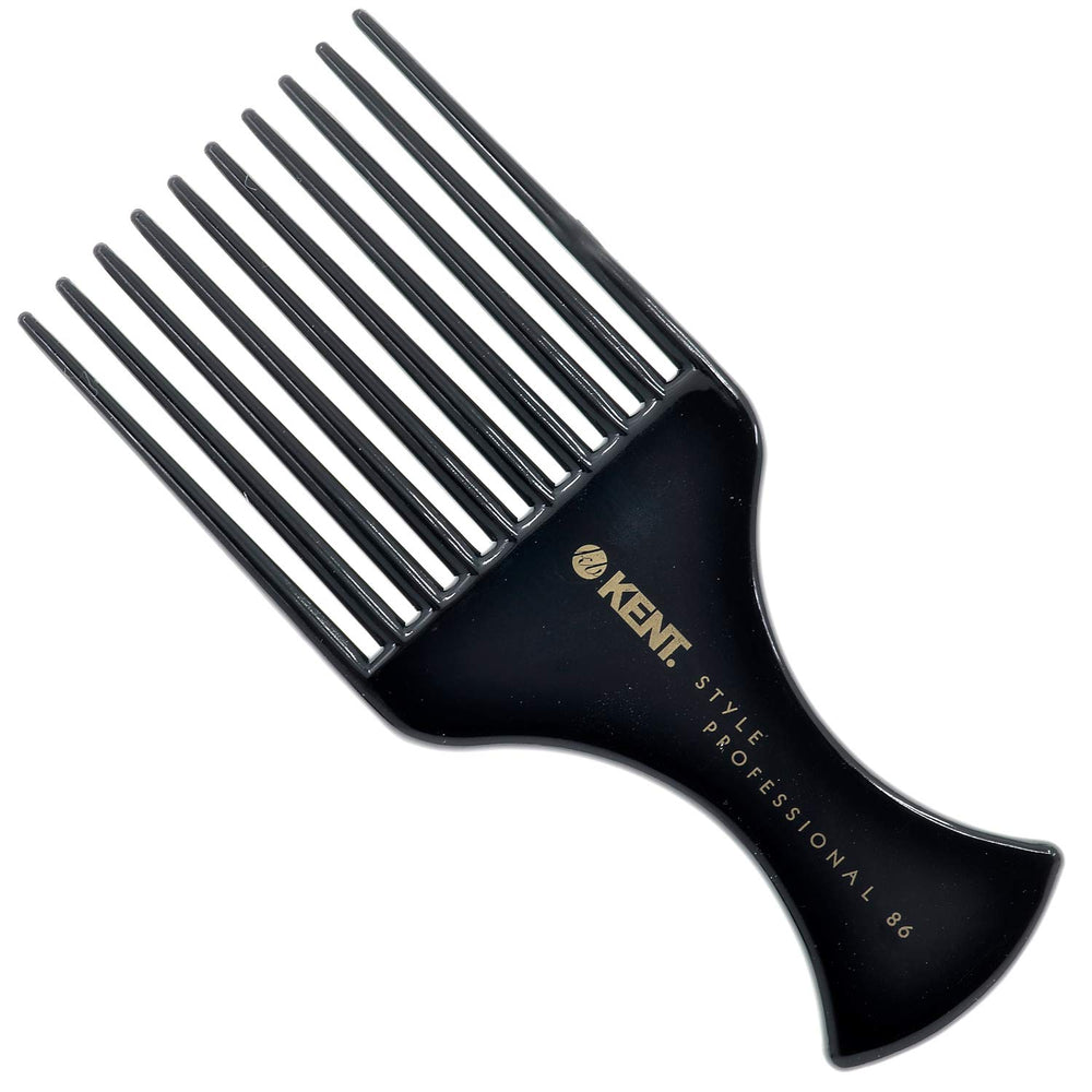 Kent SPC86 peine profesional negro para peinados estilo salón en cabello rizado.