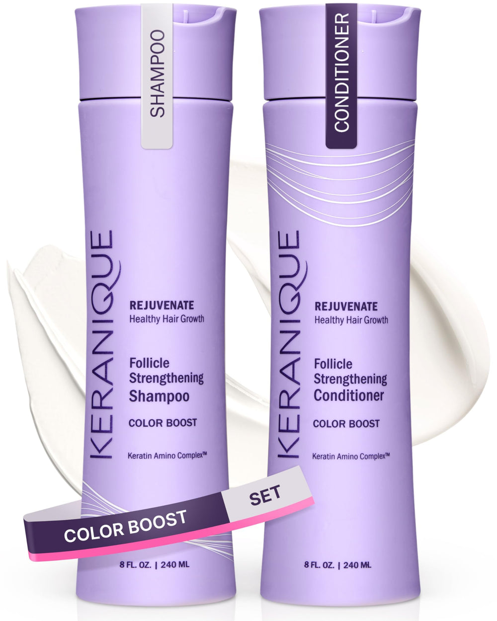 Keranique champú color-seguro en botella para conservar color y brillo