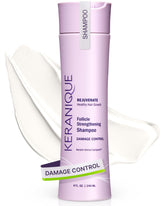 Keranique champú: botella frontal y cabello más manejable tras el lavado