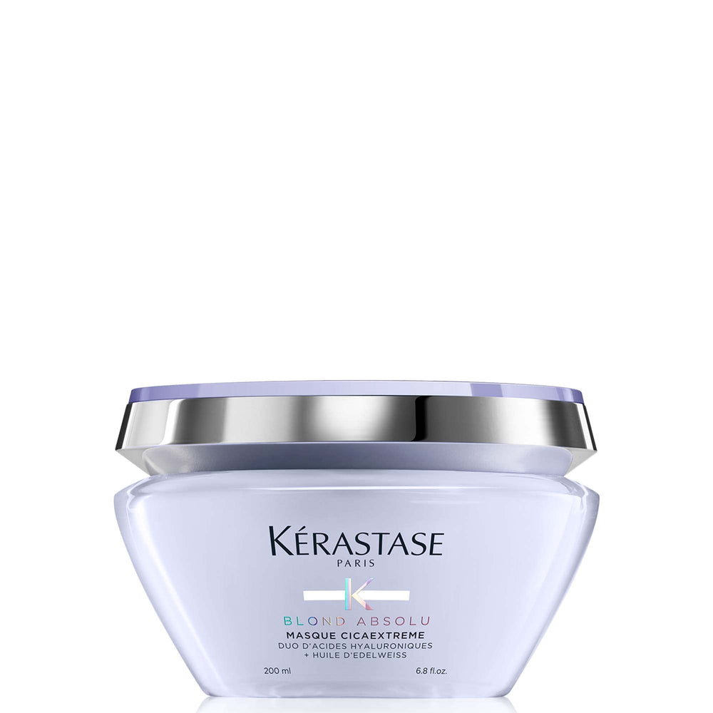 Kerastase Blond Absolu Cicaextreme mascarilla, acondiciona y fortalece cabello rubio dañado.