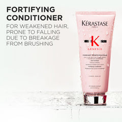 Aplicacion en cabello humedecido con Kerastase Genesis Fondant Renforcateur