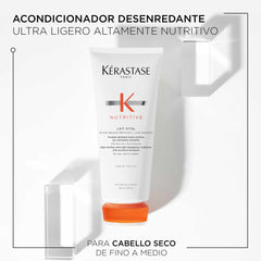 KÉRASTASE Nutritive Lait Vital: cabello con brillo suave tras uso.