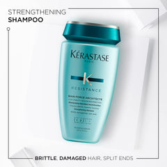 KÉRASTASE Resistance Force Architecte champú, espuma cremosa para suavidad y peinado más fácil.