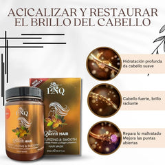 Aplicación suave de la mascarilla keratina para cabello sedoso.