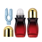 Kesell botellas rodillo vidrio 50ml gradiente rojo, aplicación precisa.