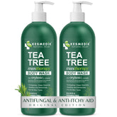 KESMEDIK gel de ducha con árbol de té, botella vertida, lavado suave diario en la ducha.