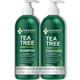 KESMEDIK Tea Tree Shampoo bottle shows refreshing cleanse for scalp