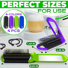 KETAR cepillo viaje morado con espejo para bolso y retoques.