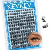 KevKev pestañas en racimo: empaque de 144 piezas para look natural.