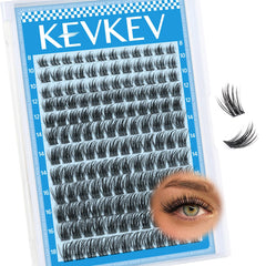 KevKev pestañas en racimo: empaque de 144 piezas para look natural.