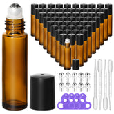 Bouteilles KEYWING roll-on ambrées 10 ml prêtes pour mélanges maison et voyage.