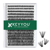 KEYYOU bandeja de 300 piezas de pestañas, suave y fácil de usar para longitudes variadas.