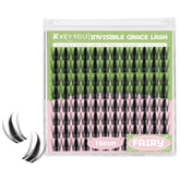 KEYYOU Fairy Lash Clusters, rizo D 16 mm, para efecto manga suave.