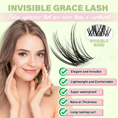 KEYYOU invisible-band lashes on eye for subtle visibility and comfort
