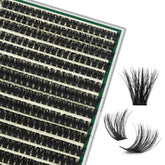 KEYYOU lash clusters 280pcs arranged for easy DIY lash styling.