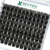 Keyyou Lash Clusters: bandeja con 96 clústeres para look rápido