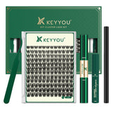KEYYOU kit de racimos de pestañas naturales para uso en casa