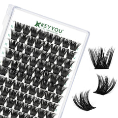KEYYOU pestanas racimos 96 piezas Y02 D 12 mm, volumen natural para uso diario