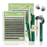 KEYYOU LASH Angel Clusters: conjunto de 144 piezas para pestañas en casa.